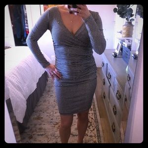 Leith striped long sleeve body-con dress
